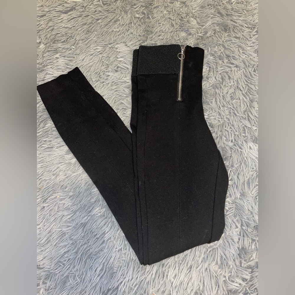 ZARA highwasted silver zip pants